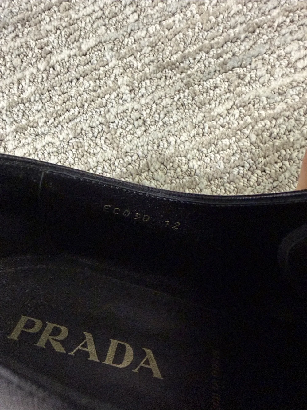 Prada Black Leather Lace-Up Oxfords